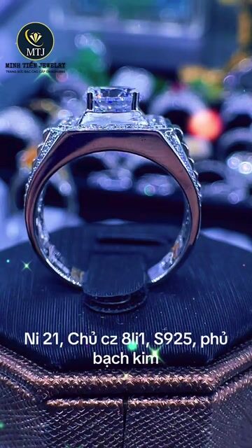 Nhẫn Nam Bạc S925 CZ 8ly1 xi kim. Mua bán Phụ kiện thời trang khác tại Quận 7 Tp Hồ Chí Minh được đăng bởi Minh Tiến Q7 hình 1