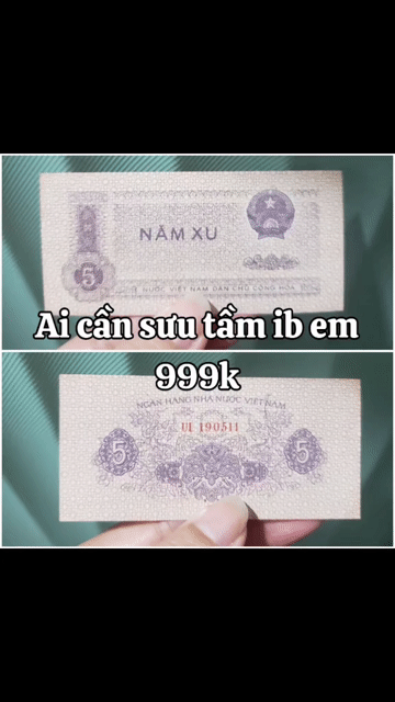 TỜ 5 XU TIỀN GIẤY XƯA. Mua bán Đồ sưu tầm, đồ cổ tại Quận Bình Tân Tp Hồ Chí Minh được đăng bởi AnNhiênRẻĐẹpĐồ hình 1