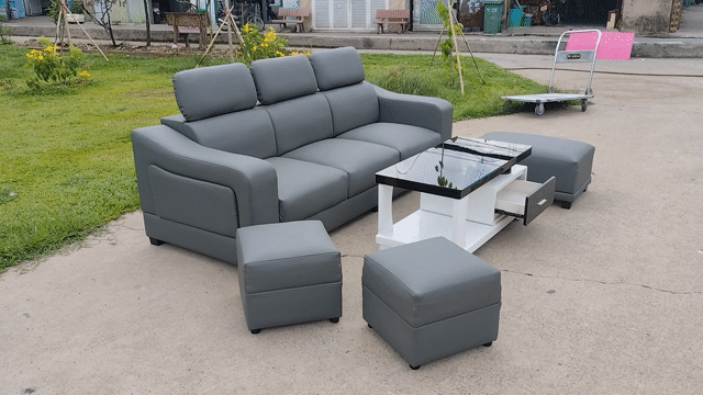 Thanh lý sofa da mẫu cổ bẻ gật gù 👉tặng bàn trà . Mua bán Bàn ghế tại Quận 12 Tp Hồ Chí Minh được đăng bởi Ngọc Thiện hình 1
