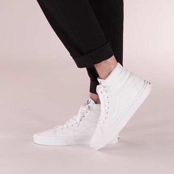 vans sk8 hi white on feet