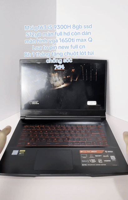 MSI GF63 i5 9300H 8GB/512GB GTX 1650Ti Max Q Đen. Mua bán Laptop tại Quận 6 Tp Hồ Chí Minh được đăng bởi Máy Tính Bảo Ngọc hình 1