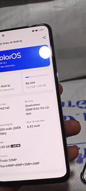 Oppo Reno5 5G 8+8/128GB. Mua bán Điện thoại tại Quận 5 Tp Hồ Chí Minh được đăng bởi Thanh Phong hình 1