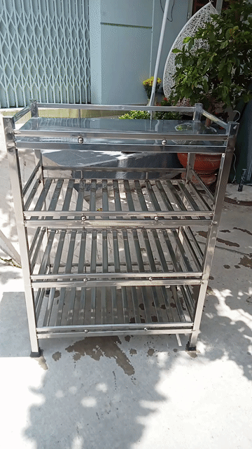 Kệ Inox Bạc 80x50x110cm. Mua bán Tủ, kệ gia đình tại Quận Bình Tân Tp Hồ Chí Minh được đăng bởi Minh Hiền  hình 1