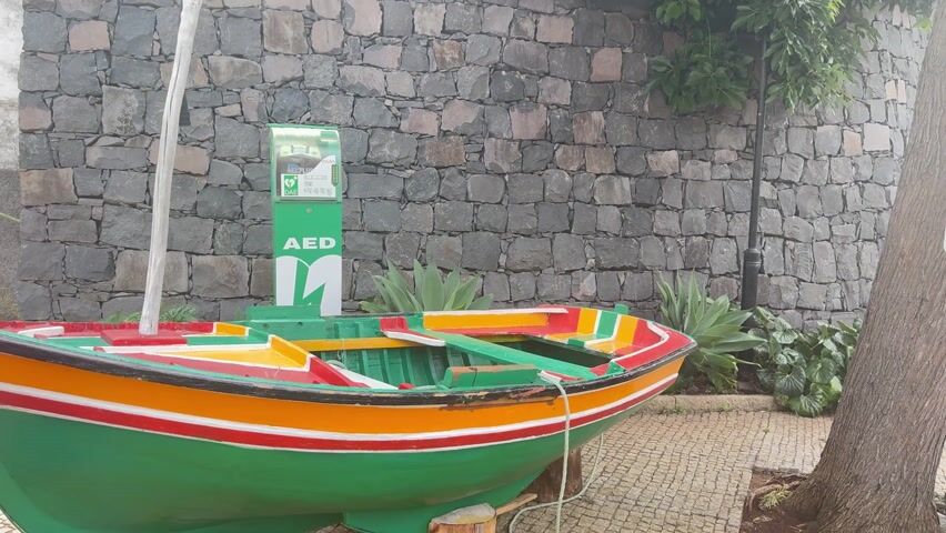 Painted fishing boat in Jardim do Mar