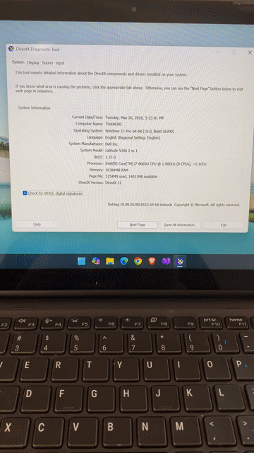 Dell 5300 2in1 cảm ứng 360 i7 Gen 8 16GB. Mua bán Laptop tại Huyện Cư M'gar Đắk Lắk được đăng bởi NT hình 1