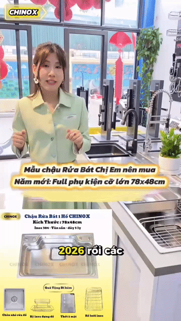Chậu rửa bát 1 hố  kiểu Nhật 78x48cm dầy 5 li. Mua bán Dụng cụ nhà bếp tại Quận Tây Hồ Hà Nội được đăng bởi Phương ly hình 1