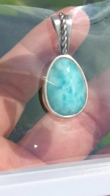 Mặt đeo ngoại đá Larimar xanh lam bọc Bạc Caribe. Mua bán Đồ sưu tầm, đồ cổ tại Quận 8 Tp Hồ Chí Minh được đăng bởi Thế giới đá quý 2 hình 1
