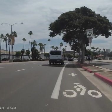 Driver riding in designated bike lane Shared on UpRide: Abused for being in the primary position