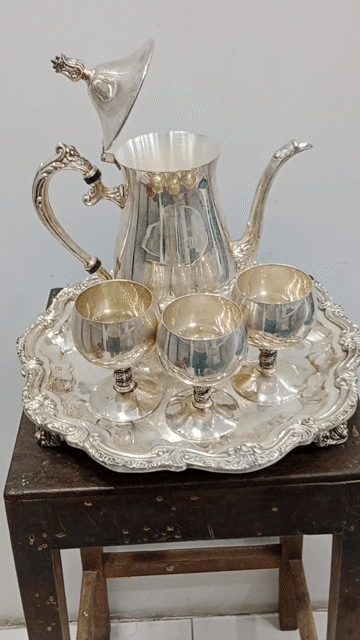 Bộ ấm trà Bạc phong cách Châu Âu Sưu tầm. Mua bán Đồ sưu tầm, đồ cổ tại Quận Ngũ Hành Sơn Đà Nẵng được đăng bởi HẢI VIỆT AUDIO hình 1