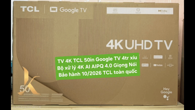 TV 4K TCL 50P79B 50in Google TV Bảo hành 10/2026. Mua bán Tivi, Âm thanh tại Quận 8 Tp Hồ Chí Minh được đăng bởi Nguyen nguyen hình 1