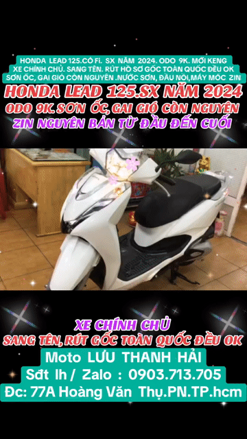 HONDA LEAD 125. CÓ Fi.SX 2024.ODO 9K.MỚI KENG.ZIN. Mua bán Xe máy tại Quận Phú Nhuận Tp Hồ Chí Minh được đăng bởi MOTO LUU THANH HAI  77A hình 1