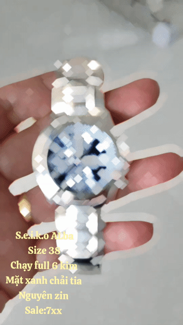 Đồng hồ Alba Nam Thép không gỉ Xanh 38mm. Mua bán Đồng hồ tại Thành phố Phan Rang-Tháp Chàm Ninh Thuận được đăng bởi Trung Đồng Hồ Si Nhật  hình 1