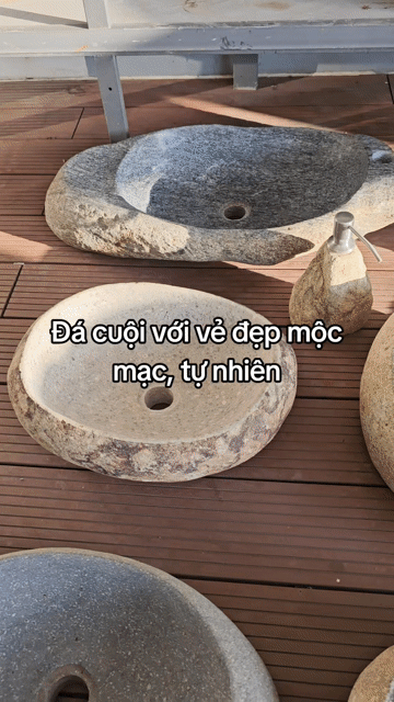 Chậu đá cuội, bồn rửa tay bằng đá cuội. Mua bán Thiết bị vệ sinh, nhà tắm tại Thành phố Thủ Đức Tp Hồ Chí Minh được đăng bởi Nội Thất Tân Cổ Điển hình 1