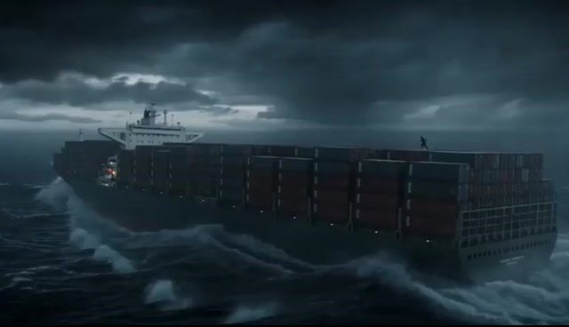 Stormy Cargo Ship Runner Action