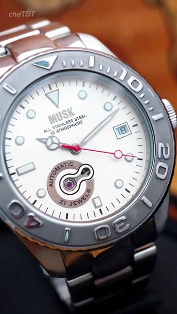 Đồng hồ MUSK MMT-003 Automatic Nam Thép Trắng. Mua bán Đồng hồ tại Quận 3 Tp Hồ Chí Minh được đăng bởi Đồng Hồ Nội Địa Nhật hình 1