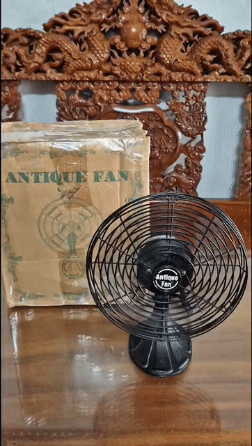 Quạt bàn Antique Fan Nhật Bản Đen 20cm. Mua bán Quạt tại Thị xã Tân Châu An Giang được đăng bởi Tuyền chuyên hàng nhật hình 1