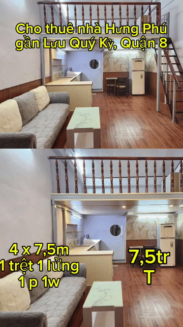 Cho thuê Nhà ở Quận 8 Tp Hồ Chí Minh diện tích 30 m² giá 7,5 triệu/tháng