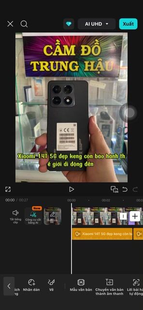 Xiaomi 14T 5G đẹp ken còn bảo hành Tgdd 25/12/26. Mua bán Điện thoại tại Quận Ninh Kiều Cần Thơ được đăng bởi CẦM ĐỒ TRUNG HẬU   hình 1