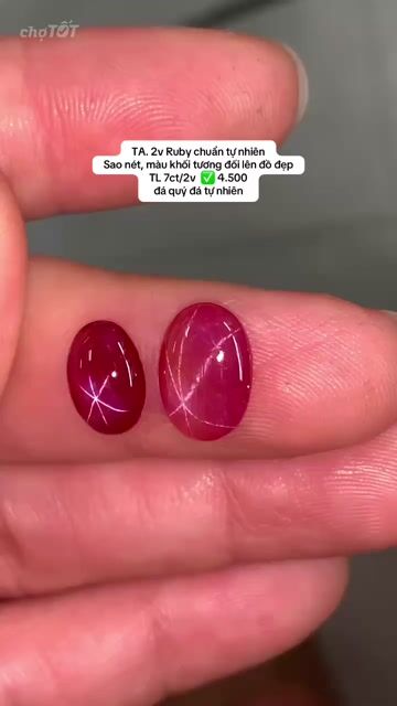 TA. 2v Ruby chuẩn tự nhiên Sao nét, lên đồ đẹp TL. Mua bán Đồ sưu tầm, đồ cổ tại Quận 1 Tp Hồ Chí Minh được đăng bởi Rio Natural Gemstone Jewelry hình 1