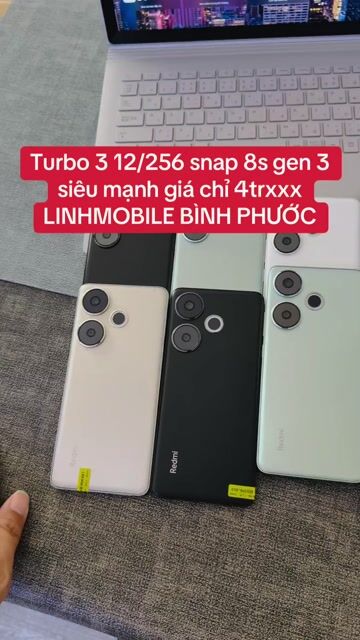 Redmi turbo 3 12/256. hỗ trợ trả góp. Mua bán Điện thoại tại Huyện Đồng Phú Bình Phước được đăng bởi Linh Mobile Đồng Phú  Đồng Xoài  Bình Phước hình 1