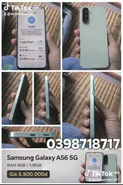 Samsung Galaxy A56 5G Xanh mint. Mua bán Điện thoại tại Huyện Cẩm Xuyên Hà Tĩnh được đăng bởi Lâm Nguyễn Văn hình 1