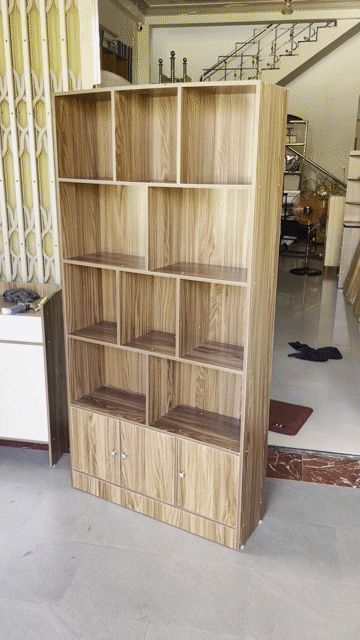 Tủ sách gỗ nâu 160x80x24cm. Mua bán Tủ, kệ gia đình tại Quận Hải Châu Đà Nẵng được đăng bởi Xinh decor hình 1