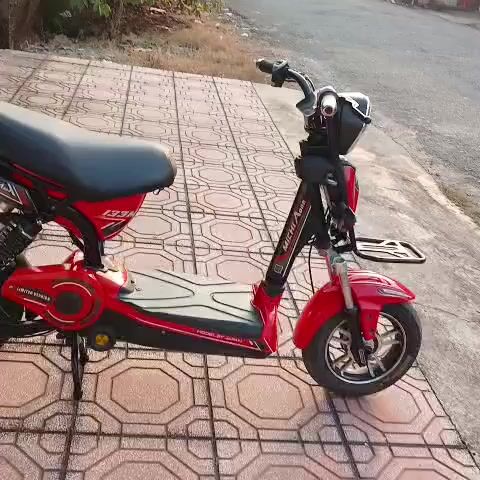 Xe đạp điện màu Đỏ. Mua bán Xe điện tại Thị xã Bến Cát Bình Dương được đăng bởi pham the cao hình 1
