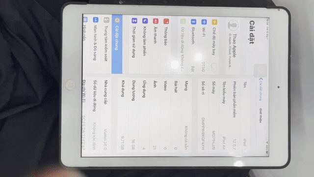 Apple iPad Air 16GB 12.5.7. Mua bán Máy tính bảng tại Thị xã Từ Sơn Bắc Ninh được đăng bởi dương trường hình 1