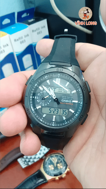 Đồng hồ Casio Nam Thép không gỉ Đen. Mua bán Đồng hồ tại Thành phố Vĩnh Long Vĩnh Long được đăng bởi Shop Vĩnh Long  hình 1