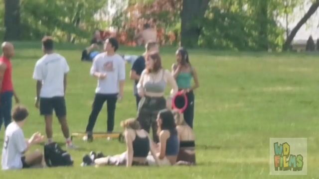 Park groups, everyone clothed, normal framing