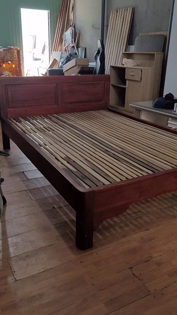 Giường gỗ xoan 1m4x2m. Mua bán Giường, chăn ga gối nệm tại Quận Thanh Khê Đà Nẵng được đăng bởi Thúy Hằng hình 1