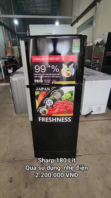 Tủ lạnh Sharp 180 lít Đã qua sử dụng. Mua bán Tủ lạnh tại Thành phố Sóc Trăng Sóc Trăng được đăng bởi Điện Lạnh Hoàng Khải hình 1