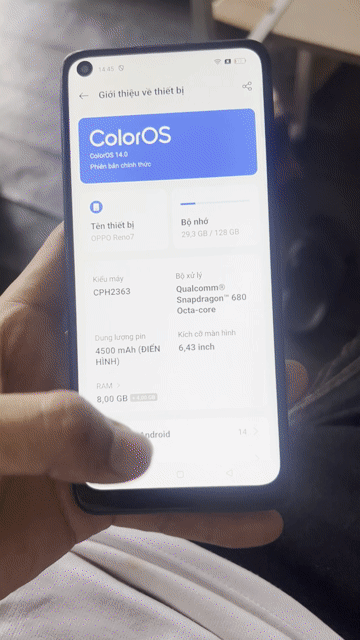 Oppo Reno 7 8GB/128GB Đen. Mua bán Điện thoại tại Thành phố Thuận An Bình Dương được đăng bởi Đạt Chuối hình 1