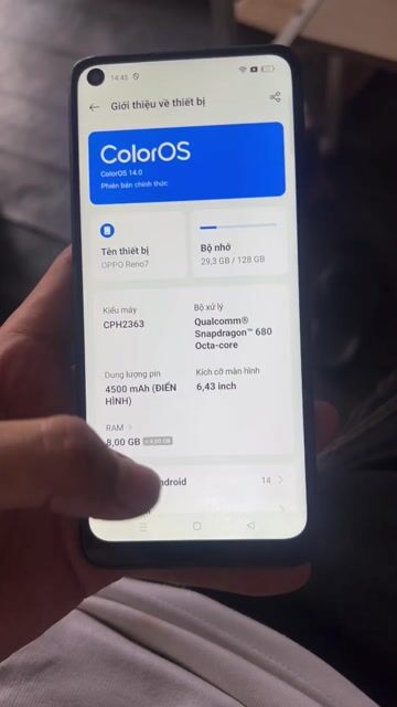 Oppo Reno 7 8GB/128GB Đen. Mua bán Điện thoại tại Thành phố Thuận An Bình Dương được đăng bởi Đạt Chuối hình 1