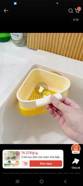 Giỏ thoát nước nhựa Xanh lá. Mua bán Dụng cụ nhà bếp tại Huyện Tam Bình Vĩnh Long được đăng bởi Ngọc Trâm  hình 1