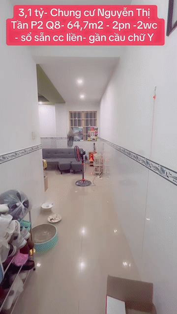 Mua bán Căn hộ Chung cư Quận 8 Tp Hồ Chí Minh diện tích 64.6997 m² giá 3,1 tỷ