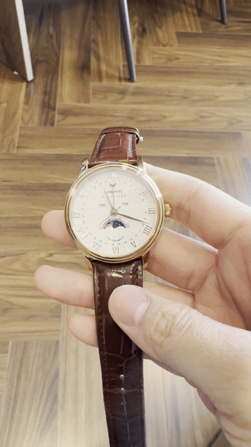Đồng hồ LOBINNI No.3603 Nam mặt trắng dây da nâu. Mua bán Đồng hồ tại Quận Long Biên Hà Nội được đăng bởi Đức Nguyễn hình 1