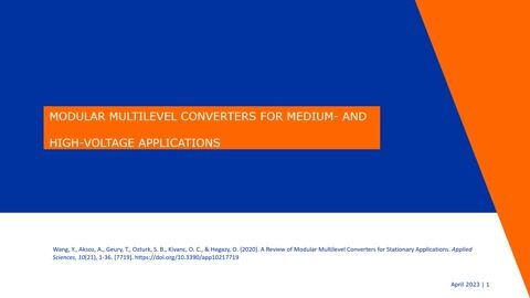 Modular Multilevel Converters for Stationary Applications