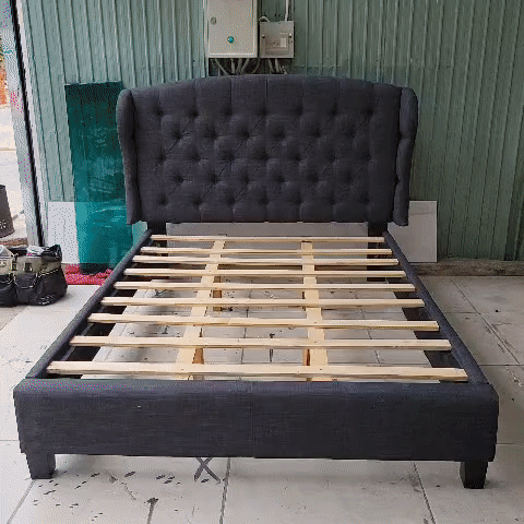Giường Vải Gỗ Tự Nhiên Xám 1m4x2m,giường bọc nệm. Mua bán Giường, chăn ga gối nệm tại Quận Bình Thạnh Tp Hồ Chí Minh được đăng bởi Kho Đồ cũ Phú Nhàn hình 1