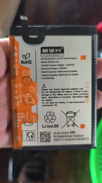 Pin điện thoại JUFUXING BVSM-430. Mua bán Phụ kiện (Màn hình, Chuột...) tại Huyện Châu Phú An Giang được đăng bởi Huỳnh Văn hồ hình 1