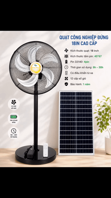 Quạt Làm Mát Năng Lượng Mặt trời. 1.900.000vnđ/1C. Mua bán Quạt tại Quận Bình Tân Tp Hồ Chí Minh được đăng bởi Nhân Phát SoLar Light hình 1