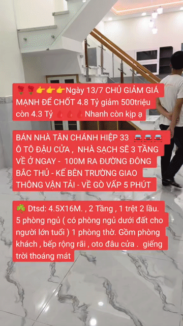 Mua bán Nhà ở Quận 12 Tp Hồ Chí Minh diện tích 68 m² giá 4,3 tỷ