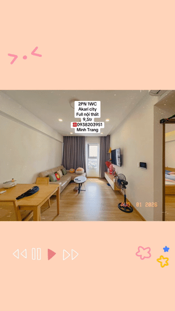 Cho thuê Căn hộ Chung cư Akari City Quận Bình Tân Tp Hồ Chí Minh diện tích 56 m² giá 9,5 triệu/tháng
