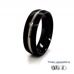 7mm Court Black Brushed Zirconium Ring with Natural Centre Band 360 video three