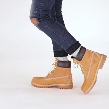 Mens Timberland 6" Classic Color-Block Boot - Brown / Wheat video thumbnail