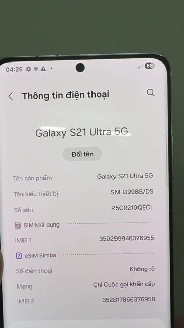 Samsung Galaxy S21 Ultra Bạc 256GB. Mua bán Điện thoại tại Quận Tân Bình Tp Hồ Chí Minh được đăng bởi MrA Store hình 1