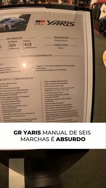 GR YARIS MANUAL DE SEIS MARCHAS É ABSURDO