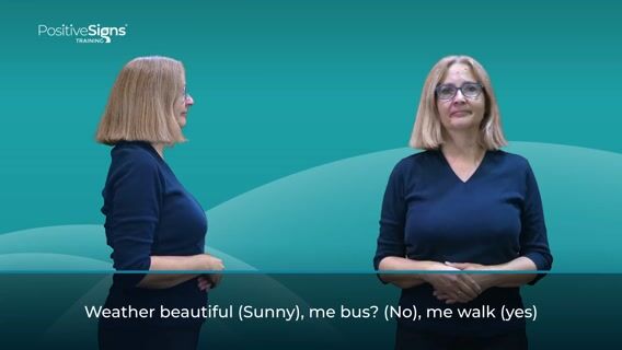 Weather Beautiful (Sunny), Me Bus? (No), Me Walk (Yes)