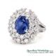 Platinum Diamond and Natural Sapphire Cluster Ring 360 Video two