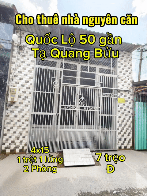 Cho thuê Nhà ở Quận 8 Tp Hồ Chí Minh diện tích 60 m² giá 7 triệu/tháng